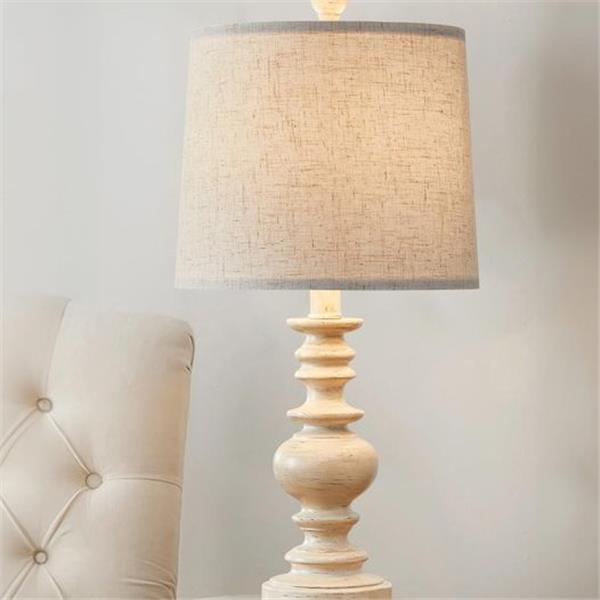 BOBOMOMO Resin 20.5" Farmhouse Lamps for Bedrooms Retro Side Table Lamps Bedside Lamp for Side