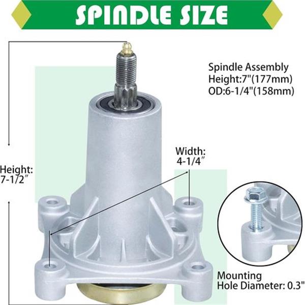 POSFLAG 187292 Spindle Assembly with 153535 Pulley Replaces # 187292 192870 532192870 532187290