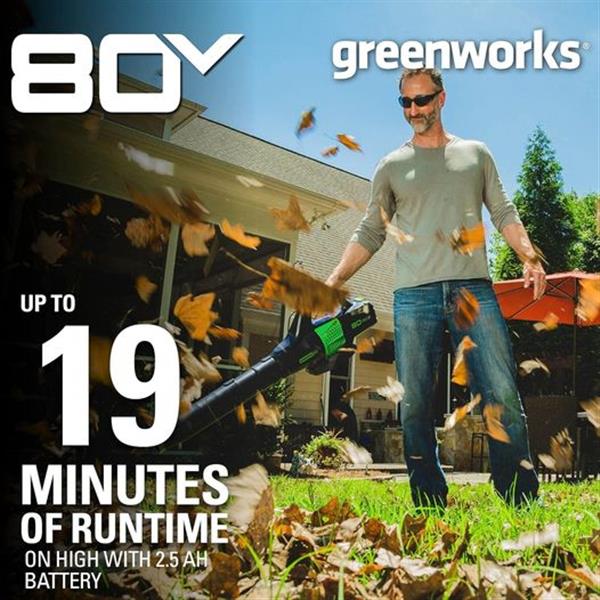 Greenworks Pro 80V (145 MPH / 580 CFM) Brushless Cordless Axial Blower, Tool Only BLB482