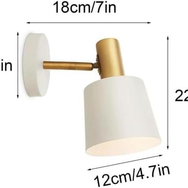 Nordic Style Metal Wall Lamp, Creative Bowl-Shaped Lampshade, Adjustable Rotation Angle, E27 Ba