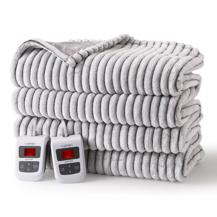 CAROMIO Electric Blanket Queen Size Dual Control - Fast Heating Heated Blanke...