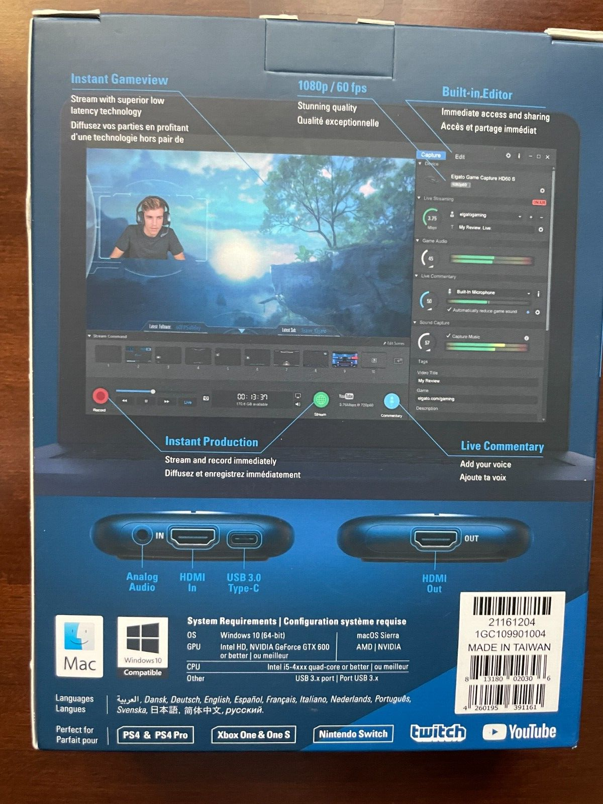 Elgato HD60 S Game Capture Card - Black (1GC109901004)